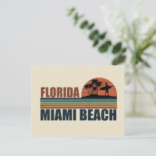 Miami Beach Florida vintage sunset Helg Vykort