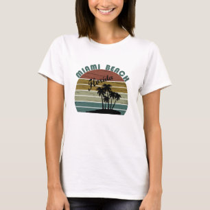 Miami Beach Florida vintage sunset T Shirt