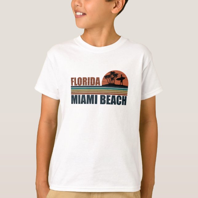 Miami Beach Florida vintage sunset T Shirt (Framsida)
