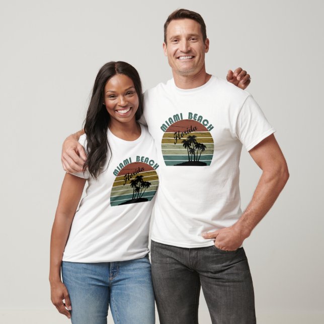 Miami Beach Florida vintage sunset T Shirt (Unisex)