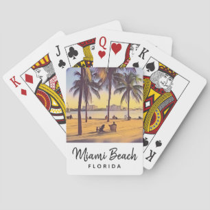 Miami Beach Florida Vintage Watercolor Art Casinokort