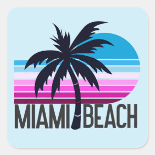 Miami Beach Fyrkantigt Klistermärke
