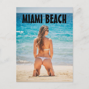 MIAMI BEACH GIRL BIKINI FLORIDA POSTCARDS VYKORT