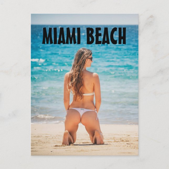 MIAMI BEACH GIRL BIKINI FLORIDA POSTCARDS VYKORT (Framsida)