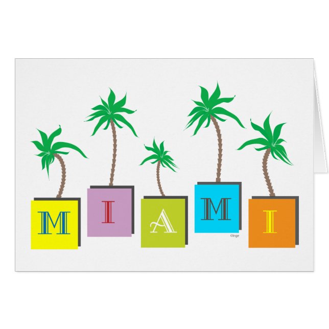 Miami Beach Handflatan Hälsningskort (Framsidan Horizontal)