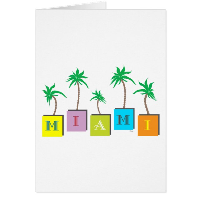 Miami Beach Handflatan Hälsningskort (Framsidan)