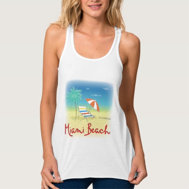 Miami Beach Handflatan Linne Med Racerback (Framsida)