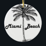 Miami Beach Julgransprydnad Keramik<br><div class="desc">Svartvit Miami Beach design.</div>
