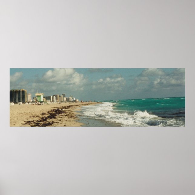 Miami Beach Kusten Panorama Poster (Framsidan)