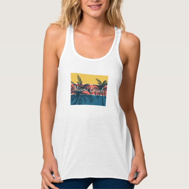 Miami Beach Linne Med Racerback (Framsida)