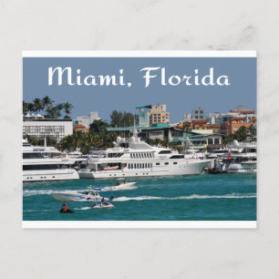 Miami Beach Marina Florida Resepostkort Vykort