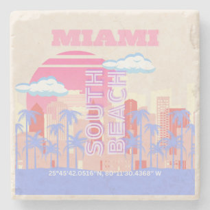 Miami Beach, Miami Travel Art, Preppy Room, Pastel Stenunderlägg
