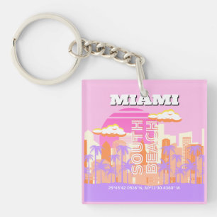 Miami Beach, Miami Travel Art, Preppy Room, Rosa