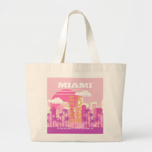 Miami Beach, Miami Travel Art, Preppy Room, Rosa Jumbo Tygkasse