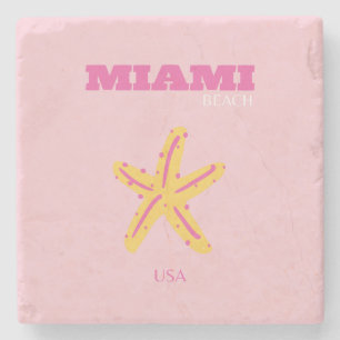 Miami Beach, Miami Travel Art, Preppy Room, Rosa Stenunderlägg