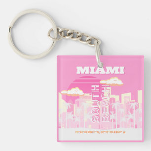 Miami Beach, Miami Travel Art, Preppy, Rosa