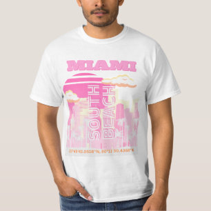 Miami Beach, Miami Travel Art, Preppy, Rosa T Shirt