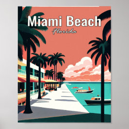 Miami Beach Minimalist Art Travel Poster