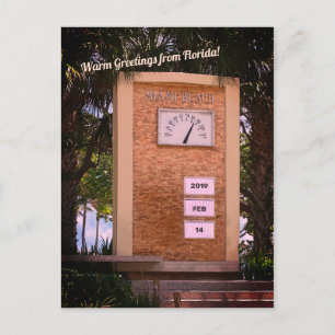 Miami Beach Ocean Drive Thermometer (ange datum) Vykort