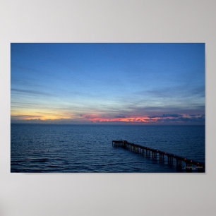 Miami Beach Ocean Sunrise Blue Ocean liggande Poster