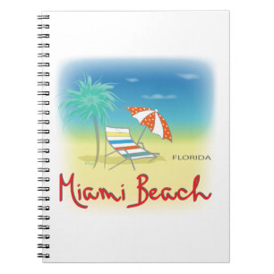Miami Beach Palms Anteckningsbok Med Spiral