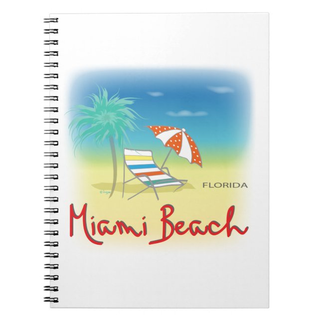 Miami Beach Palms Anteckningsbok Med Spiral (Framsidan)