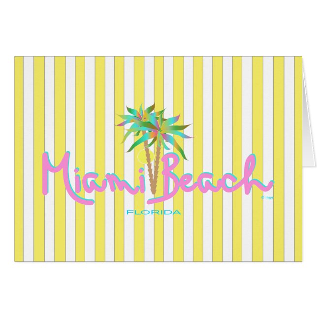 Miami Beach Pam Hälsningskort (Framsidan Horizontal)