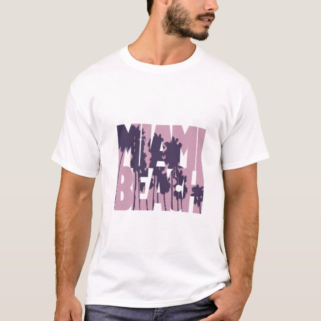 miami beach pink violet fun tee shirt (Framsida)