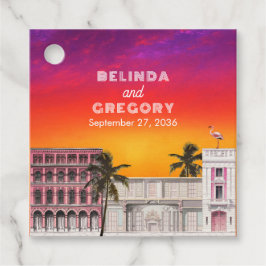 Miami Beach Regnbågsraden Charleston Palmbröllop Gåvor Etiketter