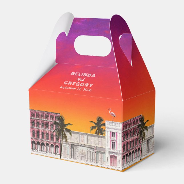 Miami Beach Regnbågsraden Charleston Palmbröllop Presentaskar (Framsidan Sidan)