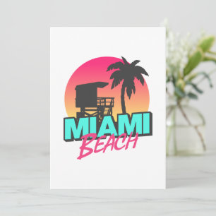 Miami Beach Resa Vintage Foto Inbjudningar