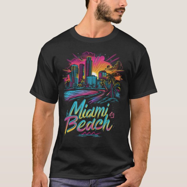 Miami Beach Retro Vibes T Shirt (Framsida)