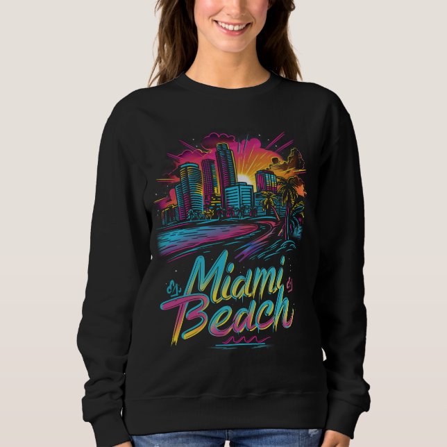 Miami Beach Retro Vibes T Shirt (Framsida)