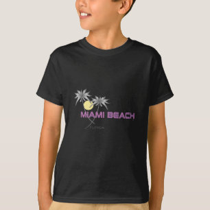 Miami Beach Rosa Grått T Shirt