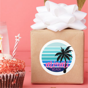 Miami Beach Runt Klistermärke