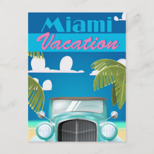 Miami Beach semester USA vintage resemapposters Vykort