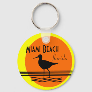 Miami Beach solnedgångsouvenir Nyckelring