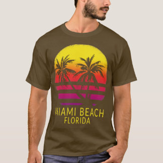 Miami Beach South Florida Vintage Tropical Sunset T Shirt