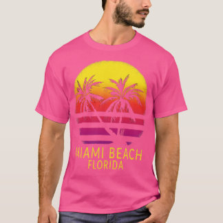 Miami Beach South Florida Vintage Tropical Sunset T Shirt