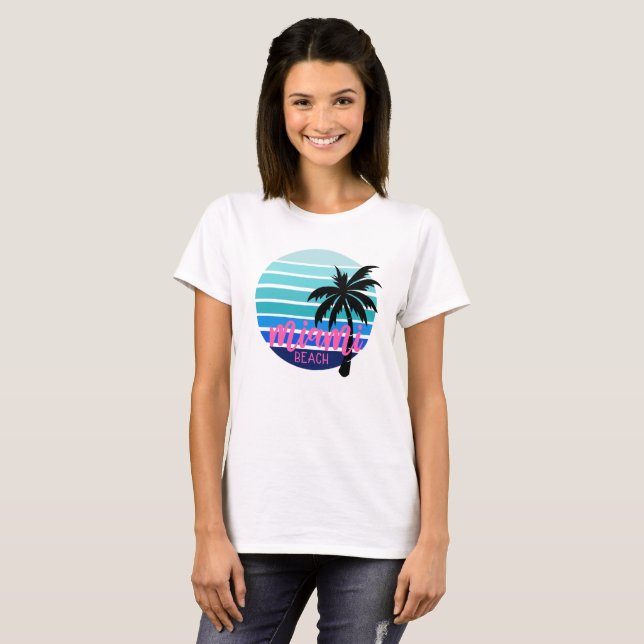 Miami Beach T Shirt (Hel framsida)