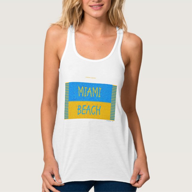 MIAMI BEACH TANKTOP LINNE MED RACERBACK  (Framsida)