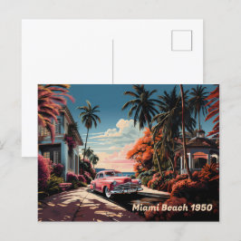 Miami Beach-trädgårdsvilla 1950-talet Helg Vykort