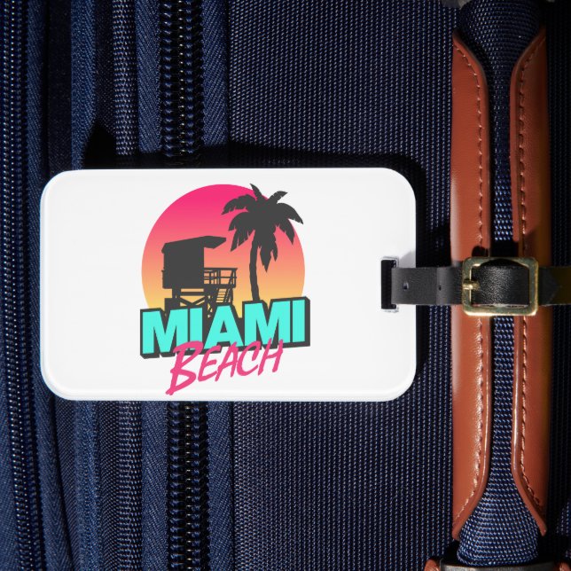 Miami Beach Travel Vintage Bagagebricka (Framsida Insitu 4)