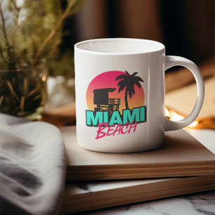 Miami Beach Travel Vintage Kaffemugg