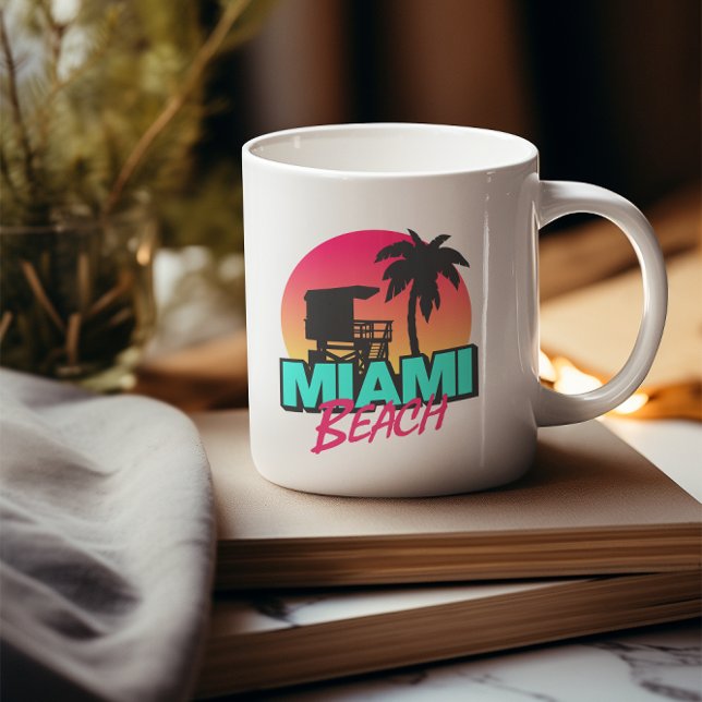 Miami Beach Travel Vintage Kaffemugg (retro miami coffee mug)