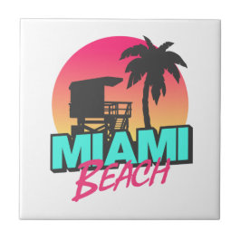 Miami Beach Travel Vintage Kakelplatta