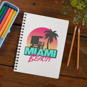 Miami Beach Travel Vintage Photo Anteckningsbok