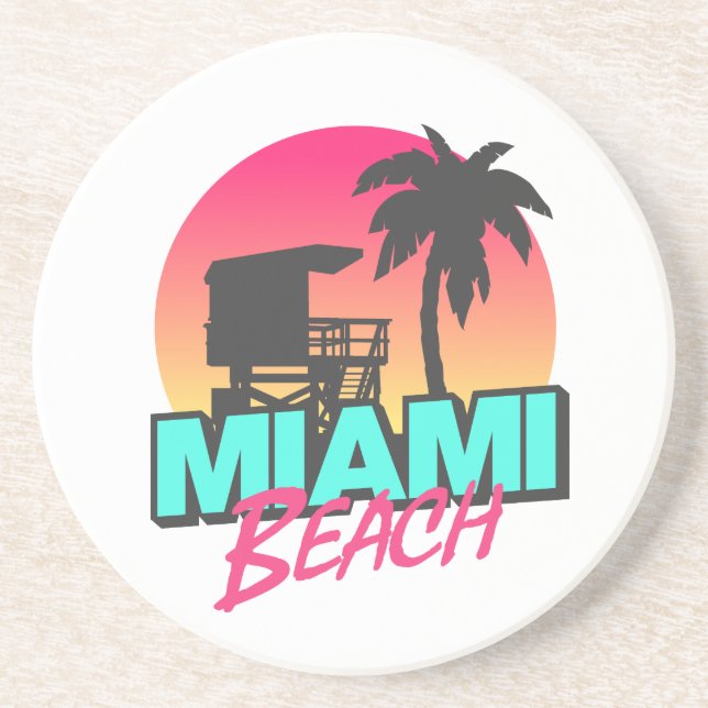 Miami Beach Travel Vintage Underlägg (Framsidan)