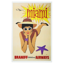 Miami Beach Vacation Metall Wall Art