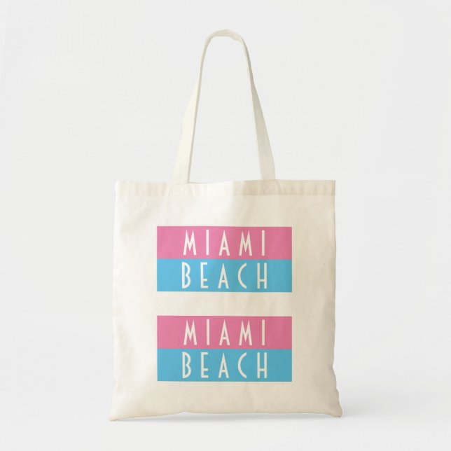 Miami Beach Vice Tote Bag Tygkasse (Framsidan)